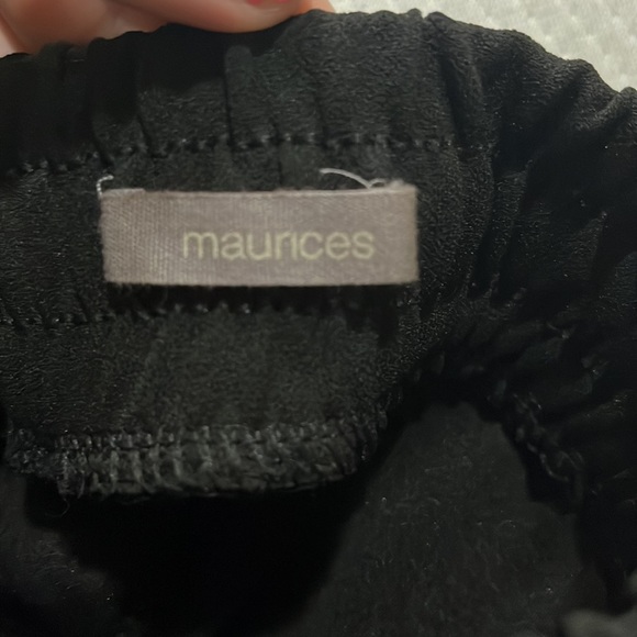 Gold Chain Belt Black Slacks with Elastic Waistband - Picture 5 of 6